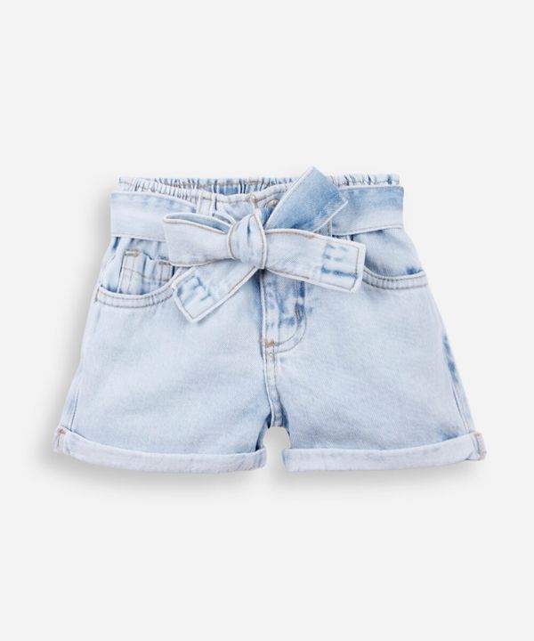 short clochard infantil jeans com faixa azul 5