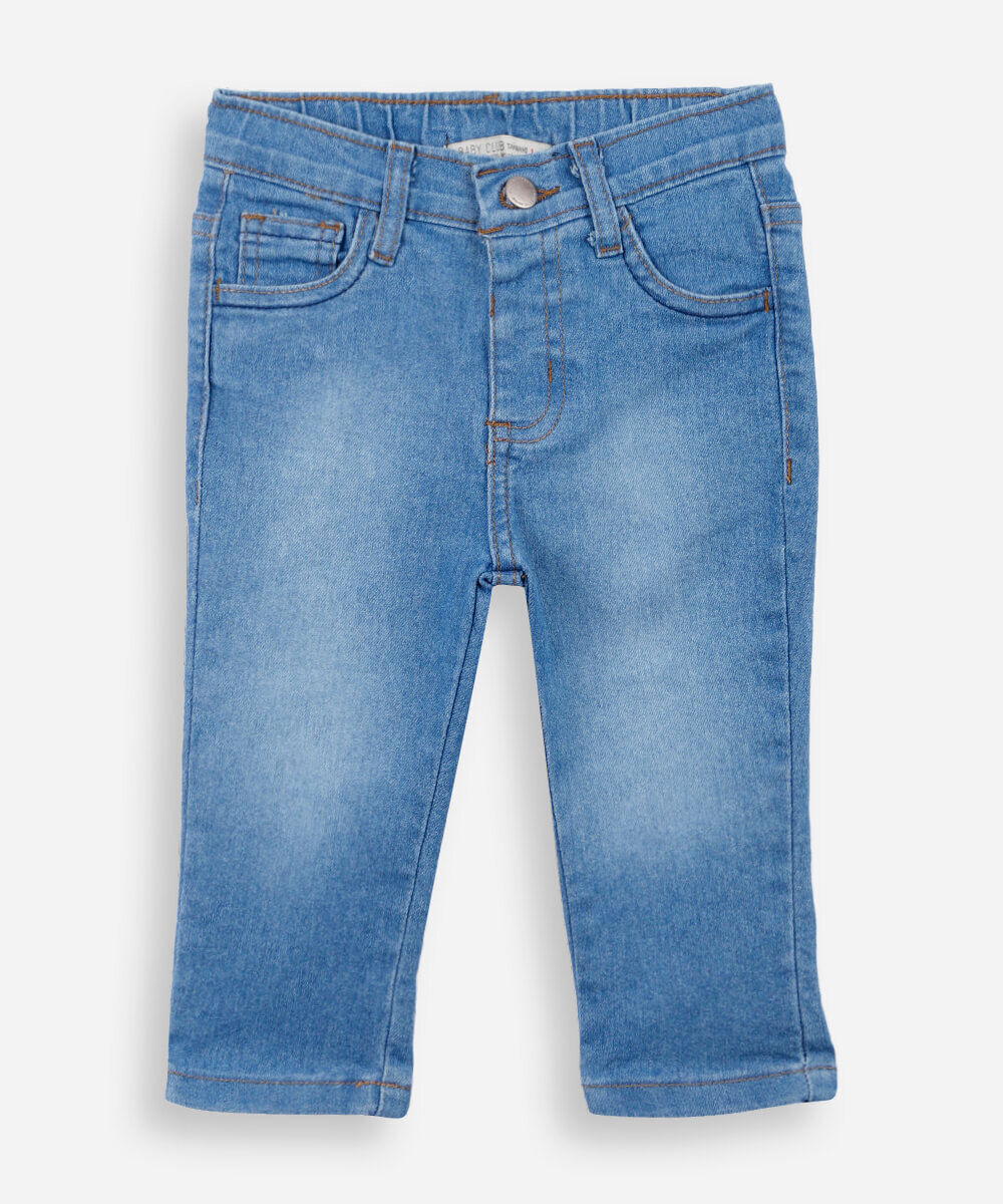 calça slim infantil jeans azul