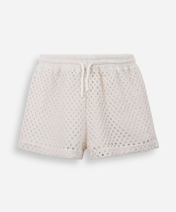 short de tricot juvenil bege 16