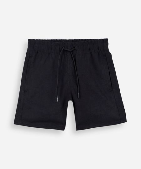 bermuda infantil com elástico e cordão preto 6