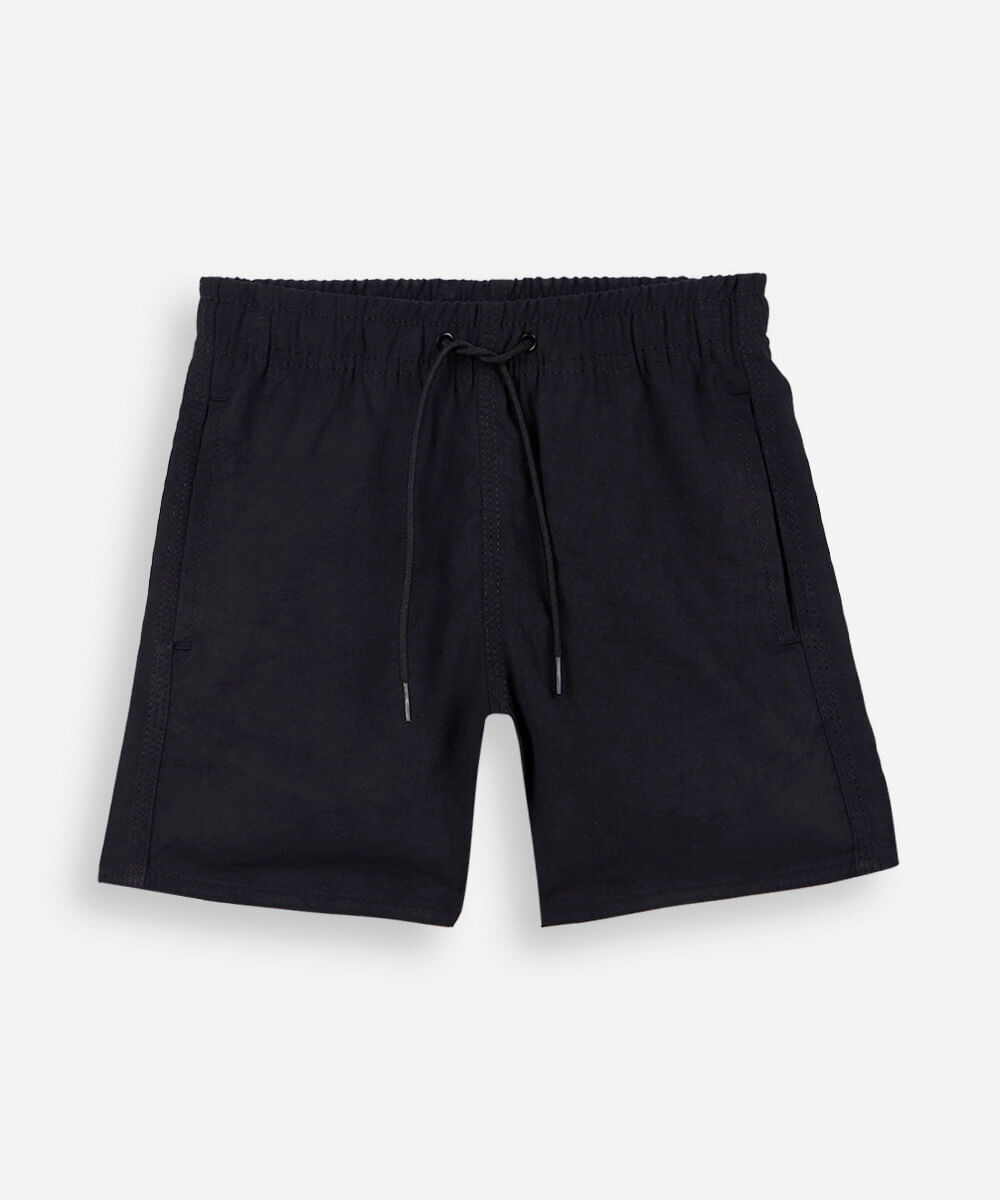 bermuda infantil com elástico e cordão preto