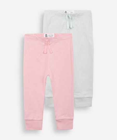 kit 2 calças infantis de algodão colorido 3-6 kit 2 calças infantis de algodão colorido 3-6