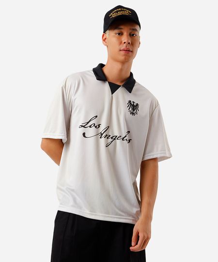 camiseta masculina com gola estampada off white G