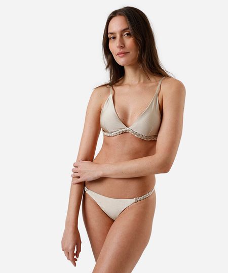 biquíni calcinha tanga feminino acetinado bege GG biquíni calcinha tanga feminino acetinado bege GG
