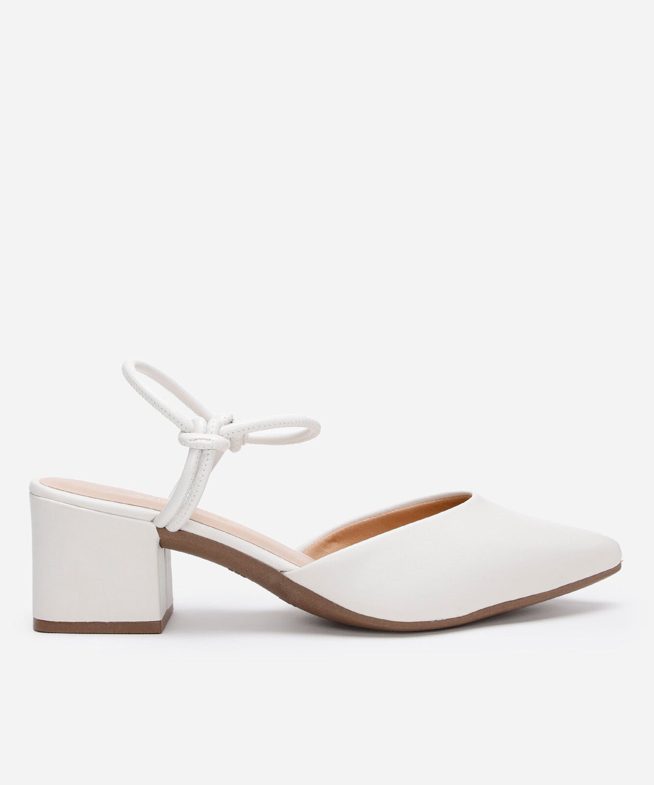 scarpin bico fino salto grosso oneself off white