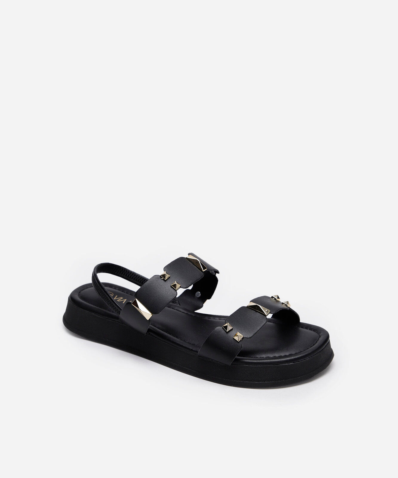 rasteirinha flatform com tachas via uno preta