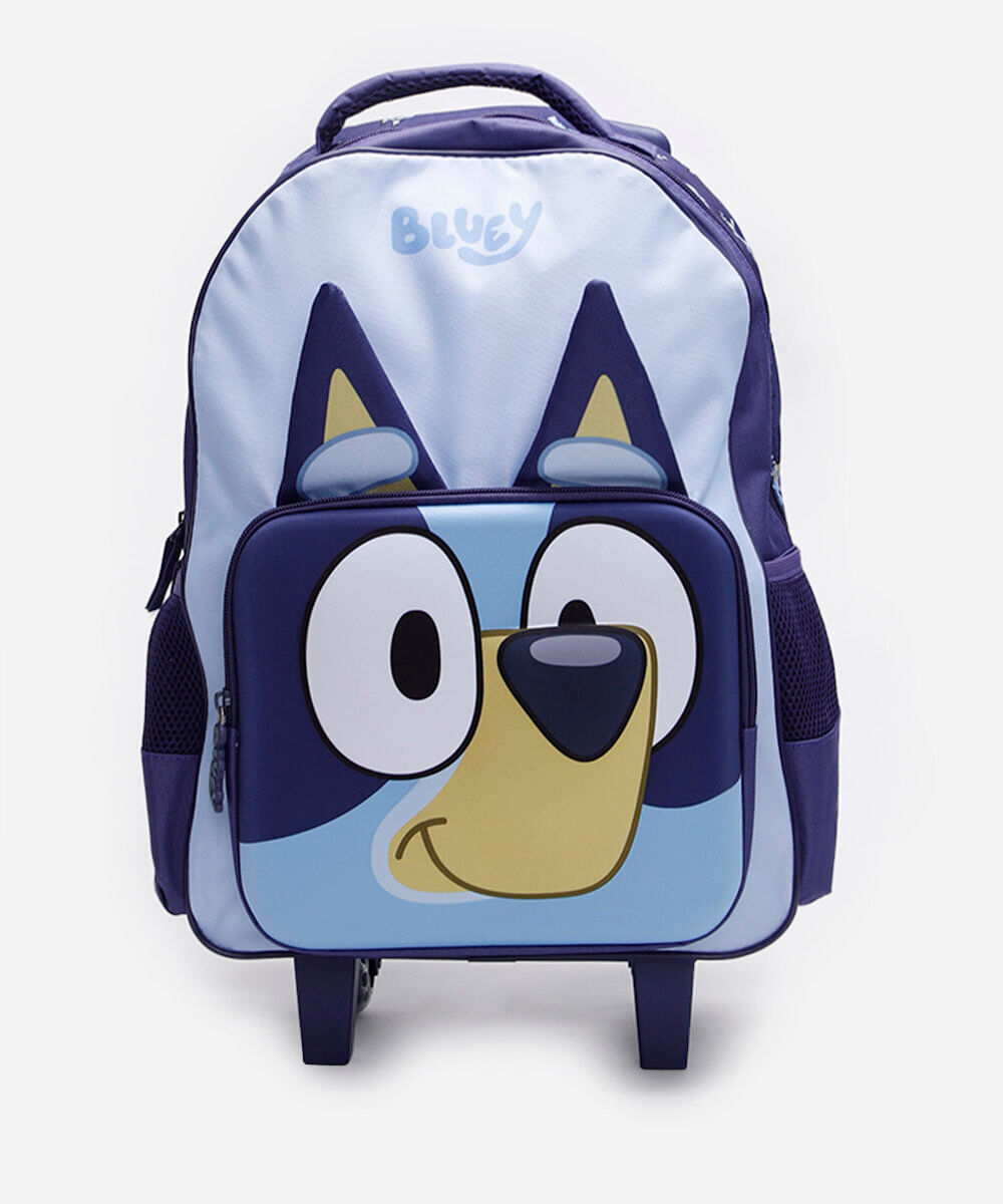 mochila infantil de rodinha bluey azul