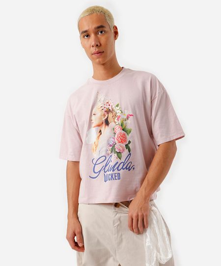camiseta masculina manga curta glinda rosa P camiseta masculina manga curta glinda rosa P