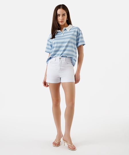 short hot pant feminino de sarja branco 34