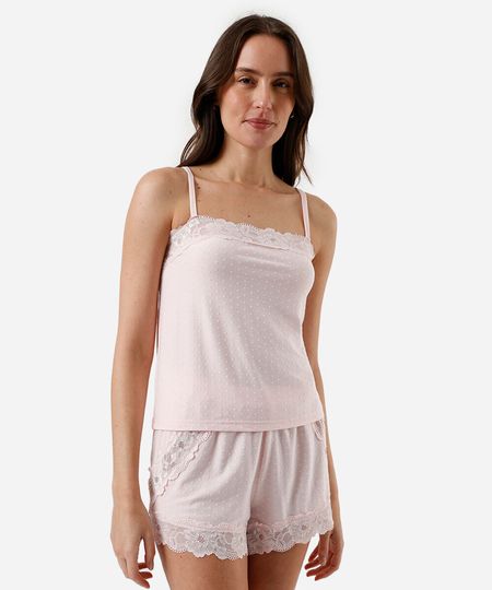 pijama short doll feminino com viscose texturizado rosa P pijama short doll feminino com viscose texturizado rosa P