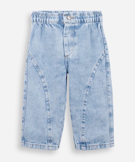 calça baggy infantil em jeans azul 3