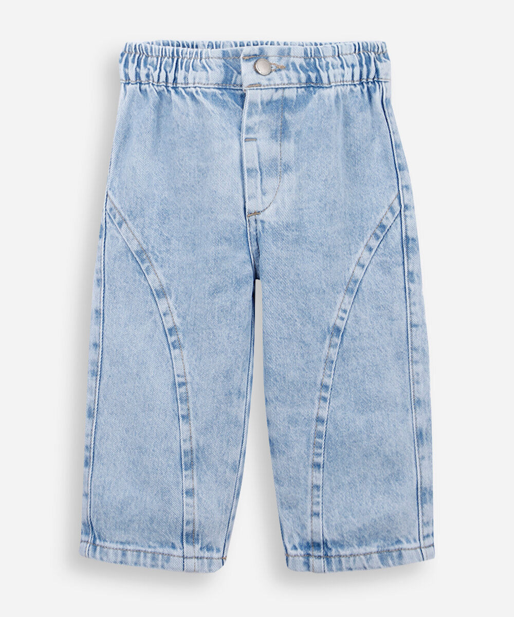 calça baggy infantil em jeans azul