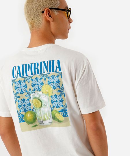camiseta masculina de algodão caipirinha off white G camiseta masculina de algodão caipirinha off white G