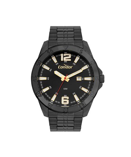 kit relógio masculino condor analógico calendário co2115nchk4p preto UNICO