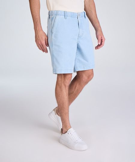 bermuda reta masculina jeans com bolso chino azul 44