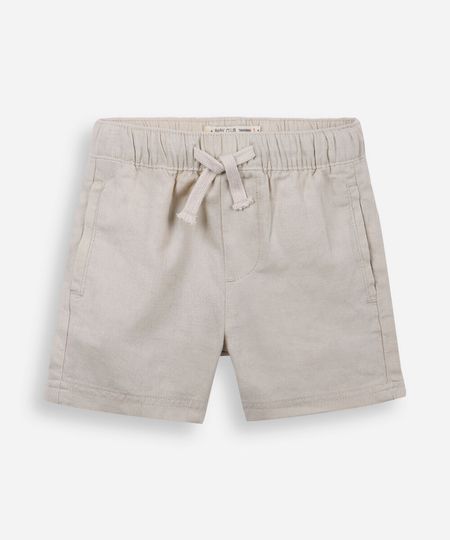 bermuda infantil em linho e viscose bege 3 bermuda infantil em linho e viscose bege 3