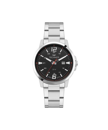 relógio masculino technos analógico 2115ucm1p prateado UNICO relógio masculino technos analógico 2115ucm1p prateado UNICO