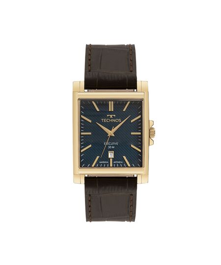 relógio masculino technos analógico 2115tvm0a marrom UNICO