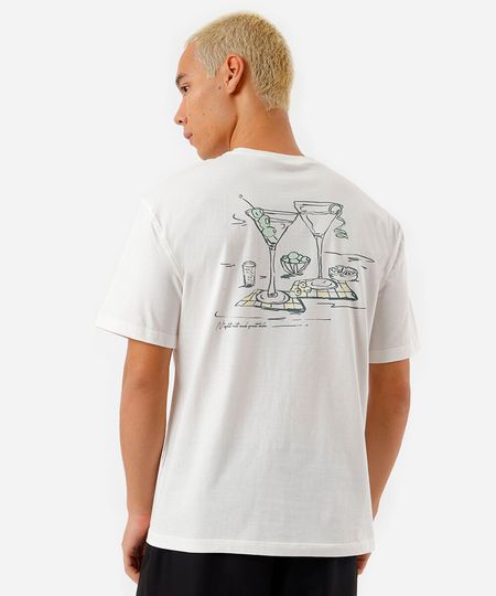 camiseta masculina de algodão drink off white GG camiseta masculina de algodão drink off white GG