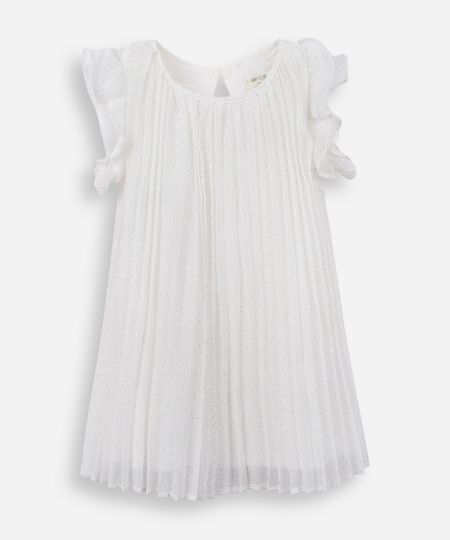 vestido infantil plissado com brilho off white 2 vestido infantil plissado com brilho off white 2