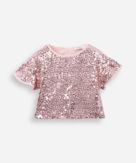 blusa infantil de paetê rosa 4