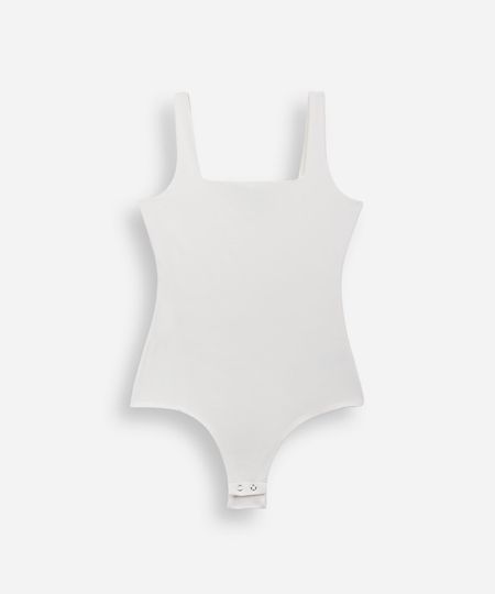 body infantil de poliamida decote quadrado off white 10