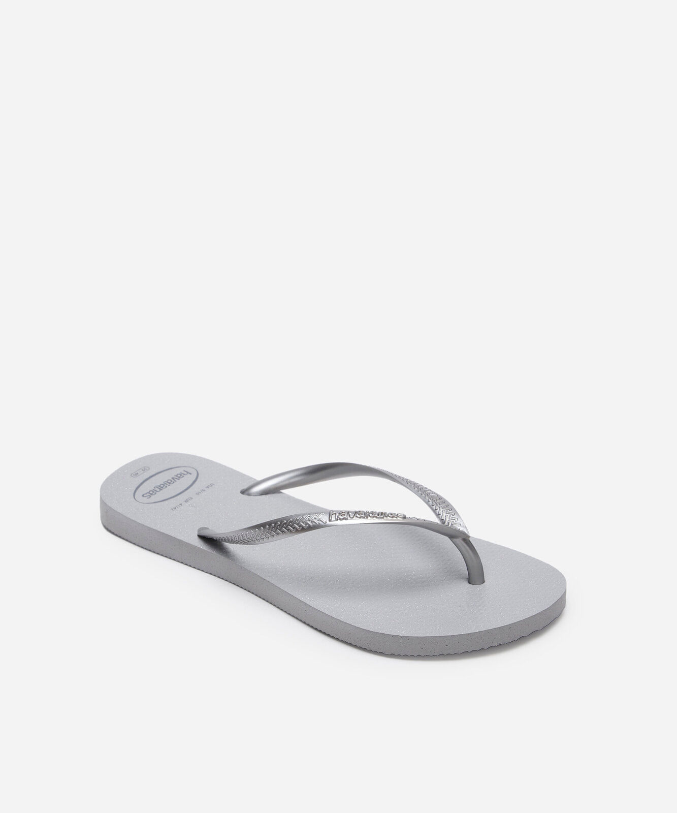 chinelo havaianas slim gloss glitter cinza