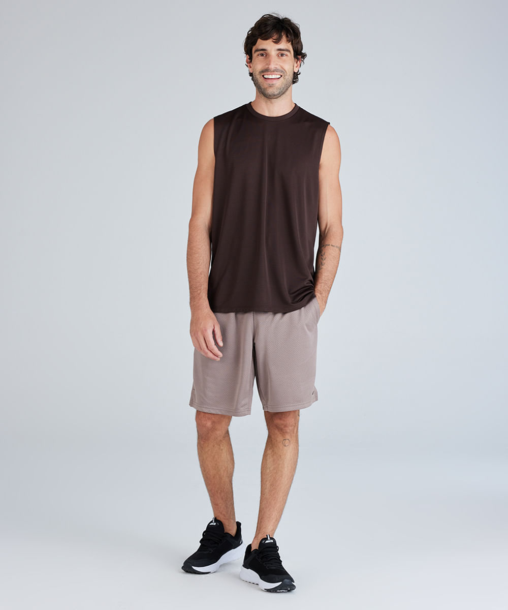 bermuda masculina texturizada marrom