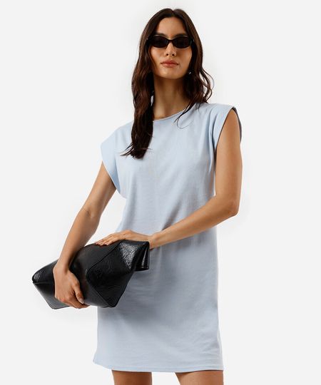 vestido muscle curto feminino básico azul PP vestido muscle curto feminino básico azul PP