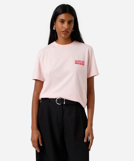 camiseta feminina de algodão estampada márcia sensitiva rosa P