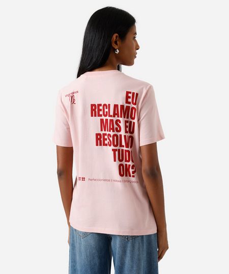 camiseta feminina de algodão signo virgem márcia sensitiva rosa P