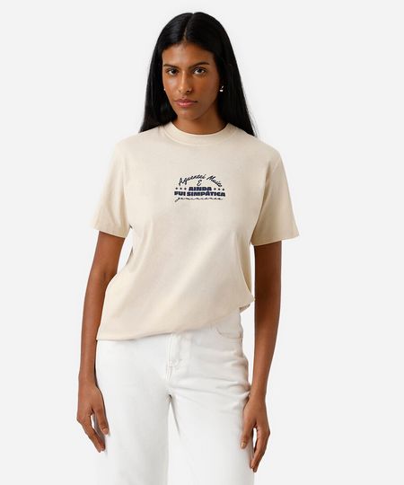 camiseta feminina de algodão signo gêmeos márcia sensitiva bege P