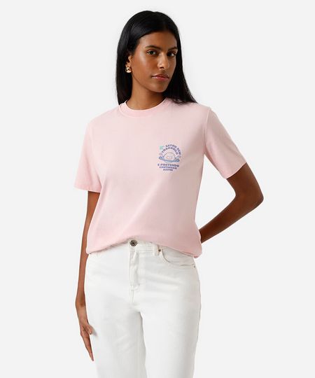 camiseta feminina de algodão signo aquário márcia sensitiva rosa PP