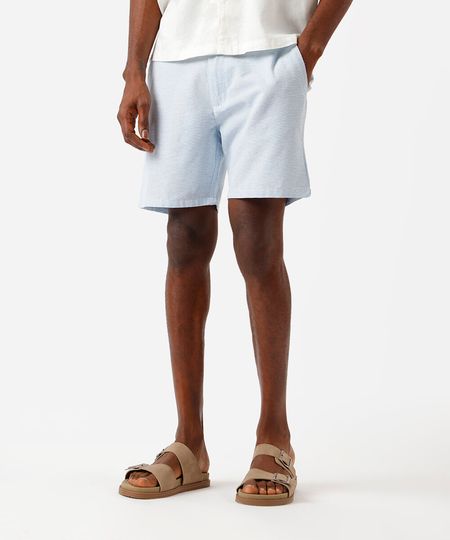 bermuda reta masculina de alfaiataria azul 40