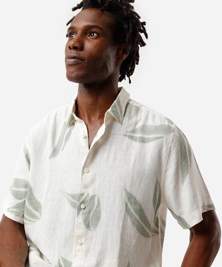 camisa masculina de viscolinho com mangas curtas colorido P camisa masculina de viscolinho com mangas curtas colorido P