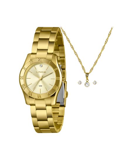 kit relógio feminino lince analógico lrg4829l36 kae3c1kx dourado UNICO kit relógio feminino lince analógico lrg4829l36 kae3c1kx dourado UNICO