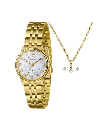 kit relógio feminino lince analógico lrgm027l32 kaebb2kx dourado UNICO kit relógio feminino lince analógico lrgm027l32 kaebb2kx dourado UNICO