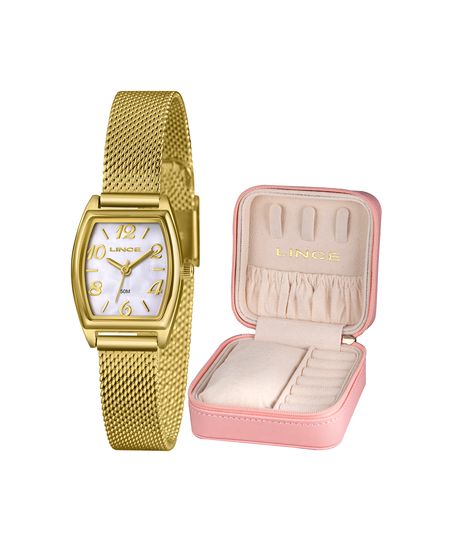 kit relógio feminino lince analógico lqgh278l22 b2kx dourado UNICO kit relógio feminino lince analógico lqgh278l22 b2kx dourado UNICO