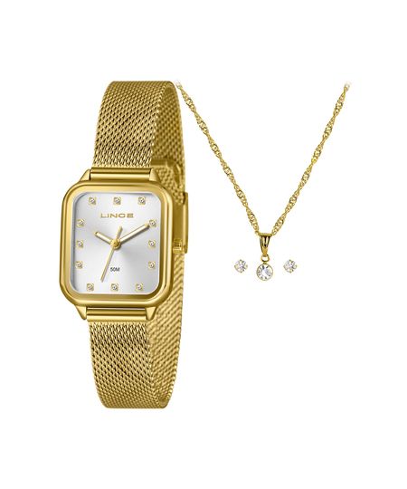 kit relógio feminino lince analógico lqgh253l26 kaeks1kx dourado UNICO kit relógio feminino lince analógico lqgh253l26 kaeks1kx dourado UNICO