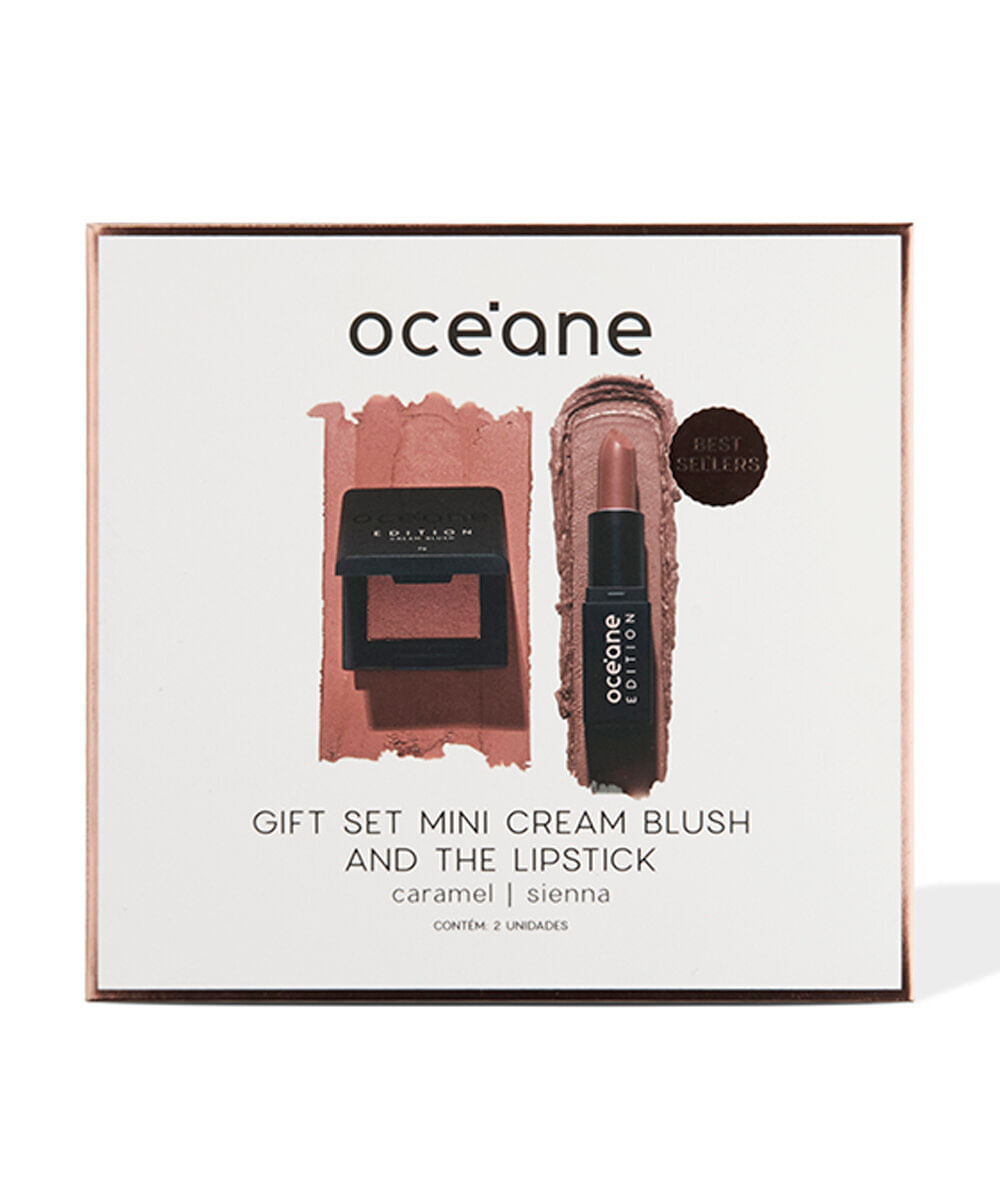 kit océane gift set mini cream blush e batom the lipstick