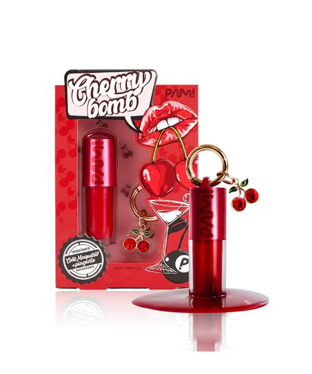 gloss labial pam by pamella cherry bomb vermelho UNICO