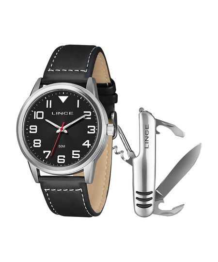 kit relógio masculino lince analógico mrch249l46 kaefp2pb prateado UNICO kit relógio masculino lince analógico mrch249l46 kaefp2pb prateado UNICO