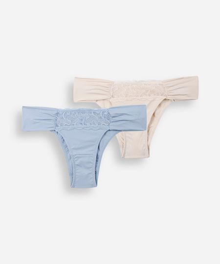 kit de 2 calcinhas biquíni feminina com renda colorido P kit de 2 calcinhas biquíni feminina com renda colorido P