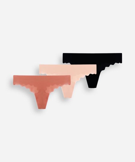 kit de 3 calcinhas fio dental colorido P kit de 3 calcinhas fio dental colorido P