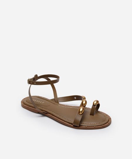 rasteira de dedo oneself bege 36