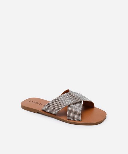 rasteira feminina com brilho oneself marrom 36 rasteira feminina com brilho oneself marrom 36