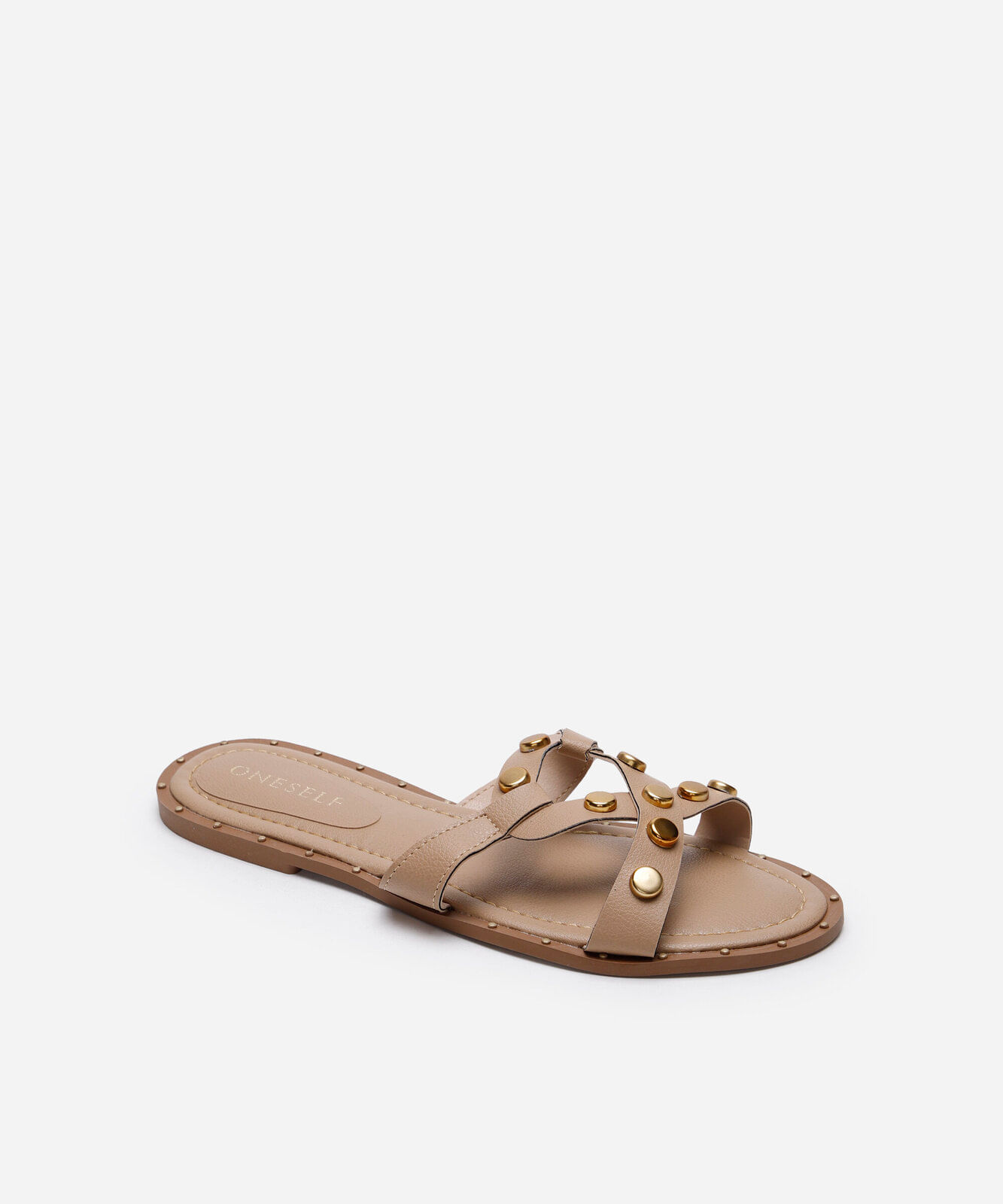 rasteirinha com tachas oneself bege