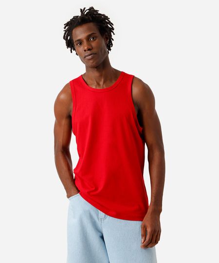 regata básica masculina de algodão vermelha PP regata básica masculina de algodão vermelha PP