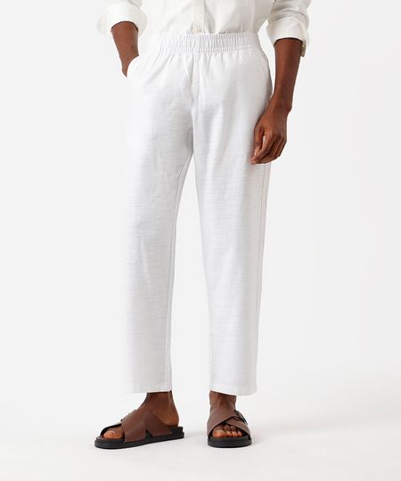 calça relaxed masculina de algodão texturizada branco 38 calça relaxed masculina de algodão texturizada branco 38