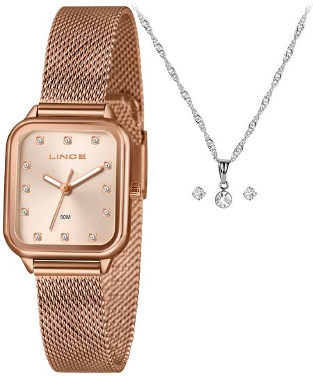 kit relógio feminino lince analógico lqrh253l26 kacxr1rx rosa UNICO